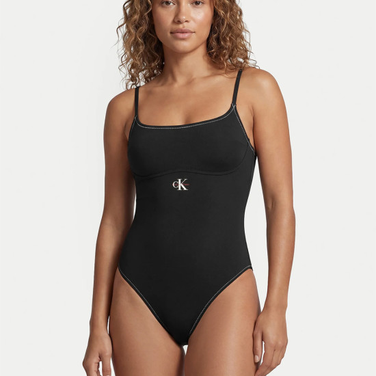 Calvin Klein Γυναικείο ολόσωμο μαγιό Scoop Neck Swimsuit - CK Monogram